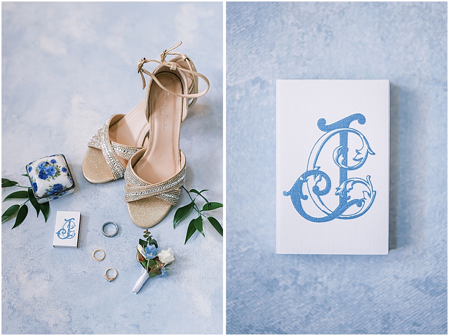 details of Fairfax wedding, bridal shoes, rings, flowers 