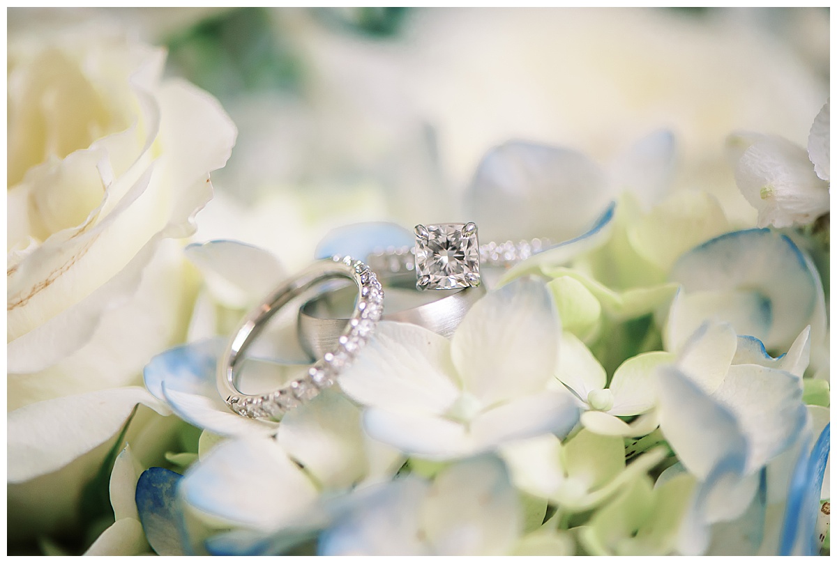 wedding rings in bouquet, Leesburg wedding detail shot, floral
