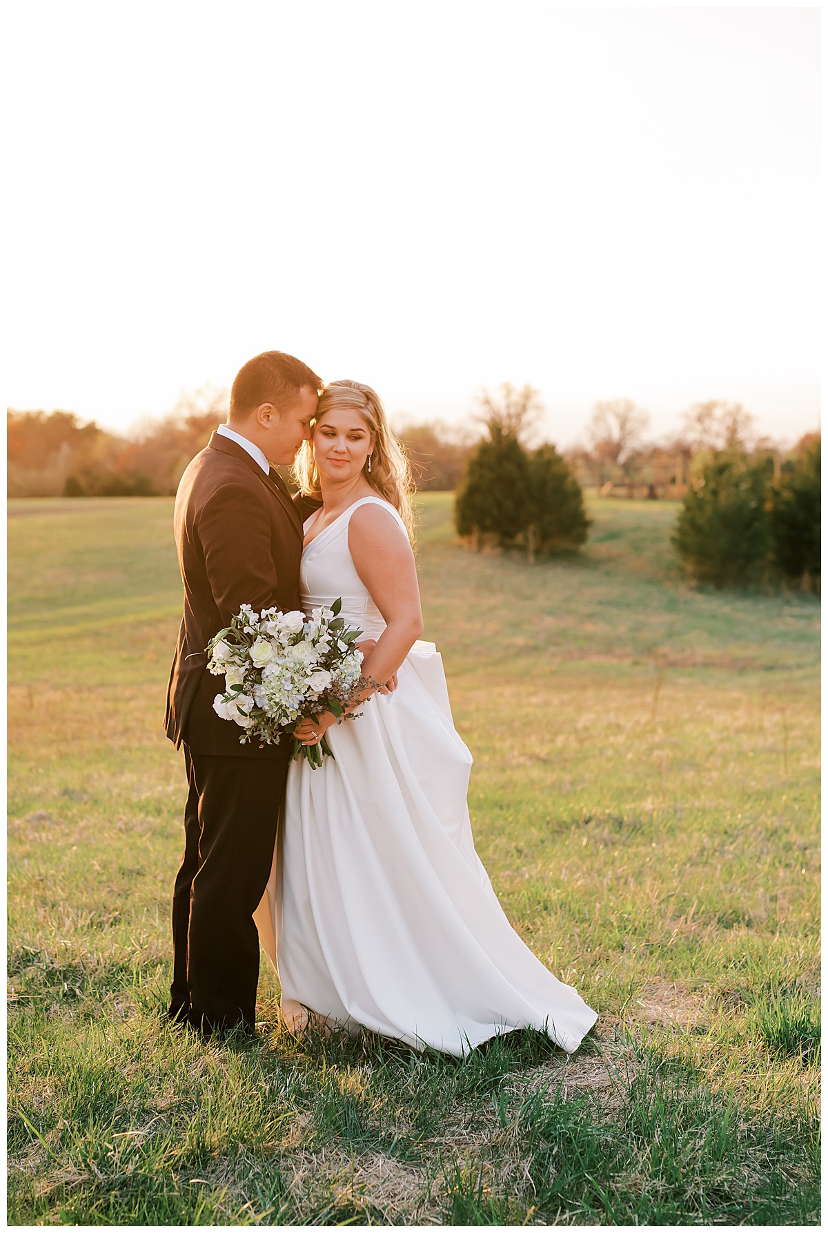 bride and groom at golden hour, 48 fields