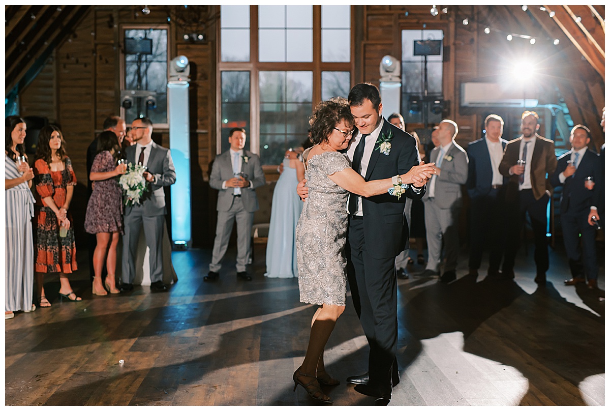 mother son dance during wedding reception