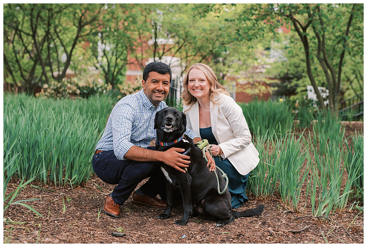 Mitchell park couples photo with dog