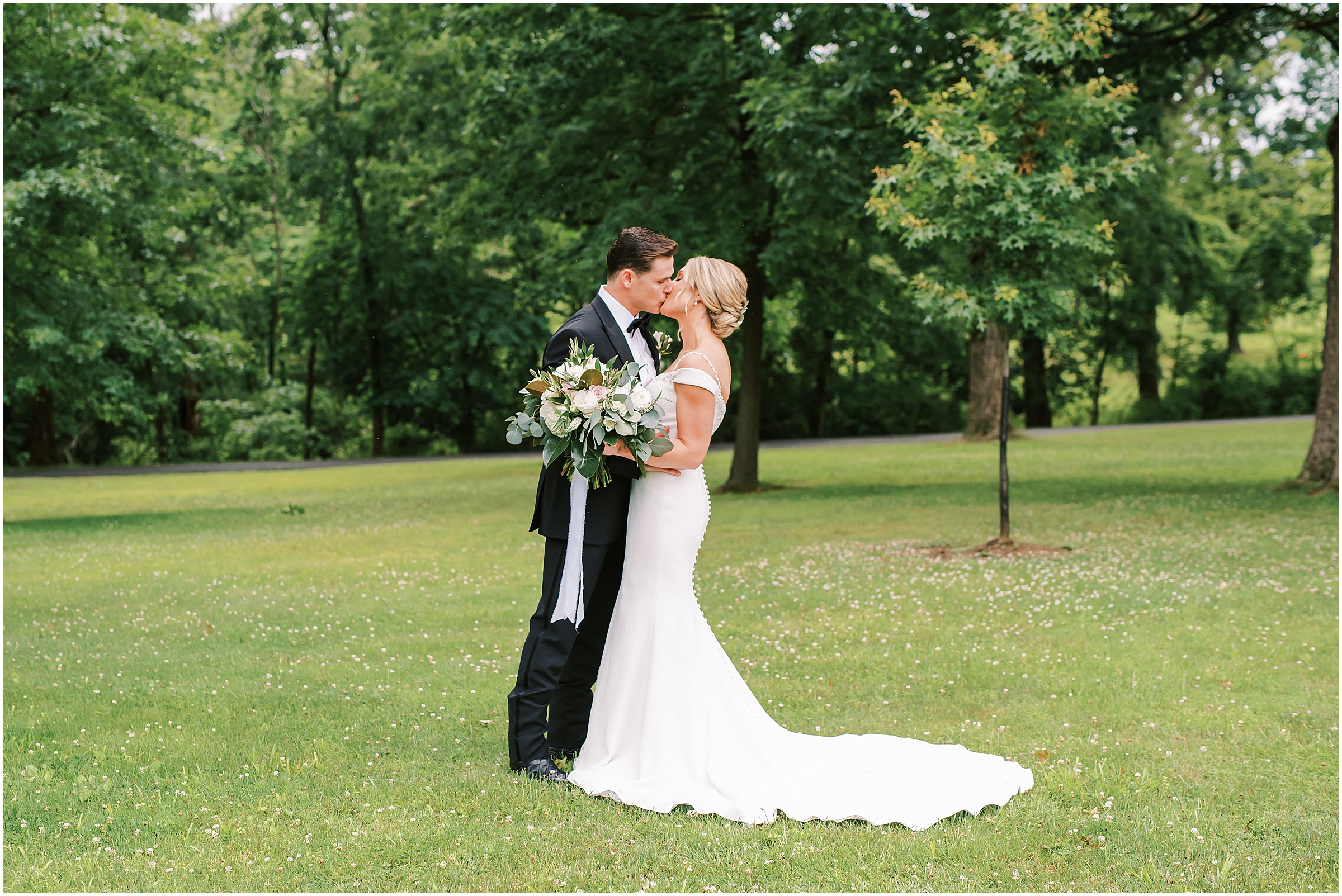 First look between bride and groom at Rust Manor House