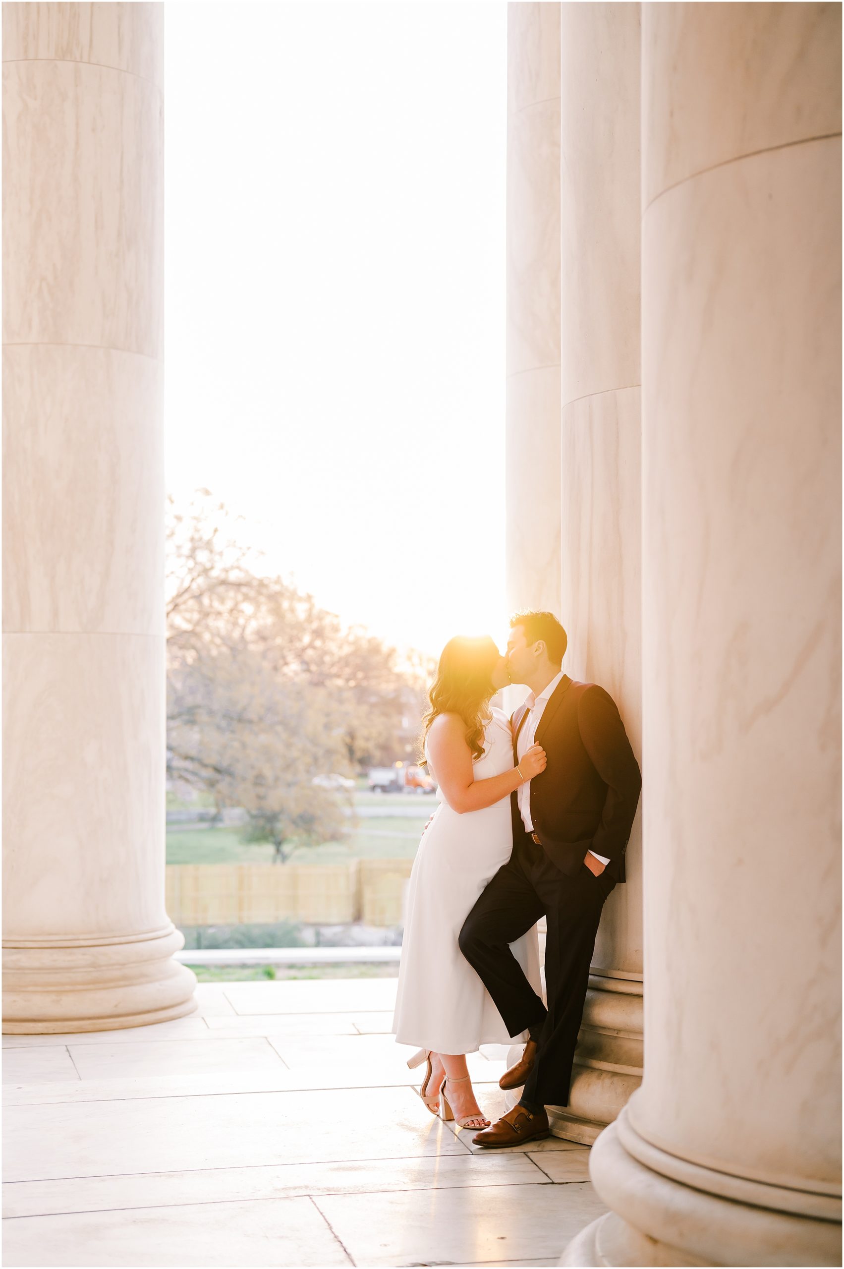 Cherry Blossom Engagement Session at the Lincoln Memorial