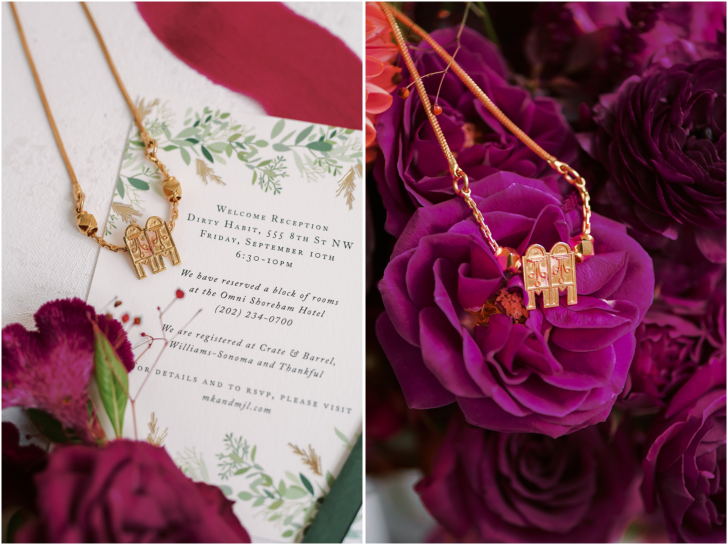 Indian jewelry on wedding invitation