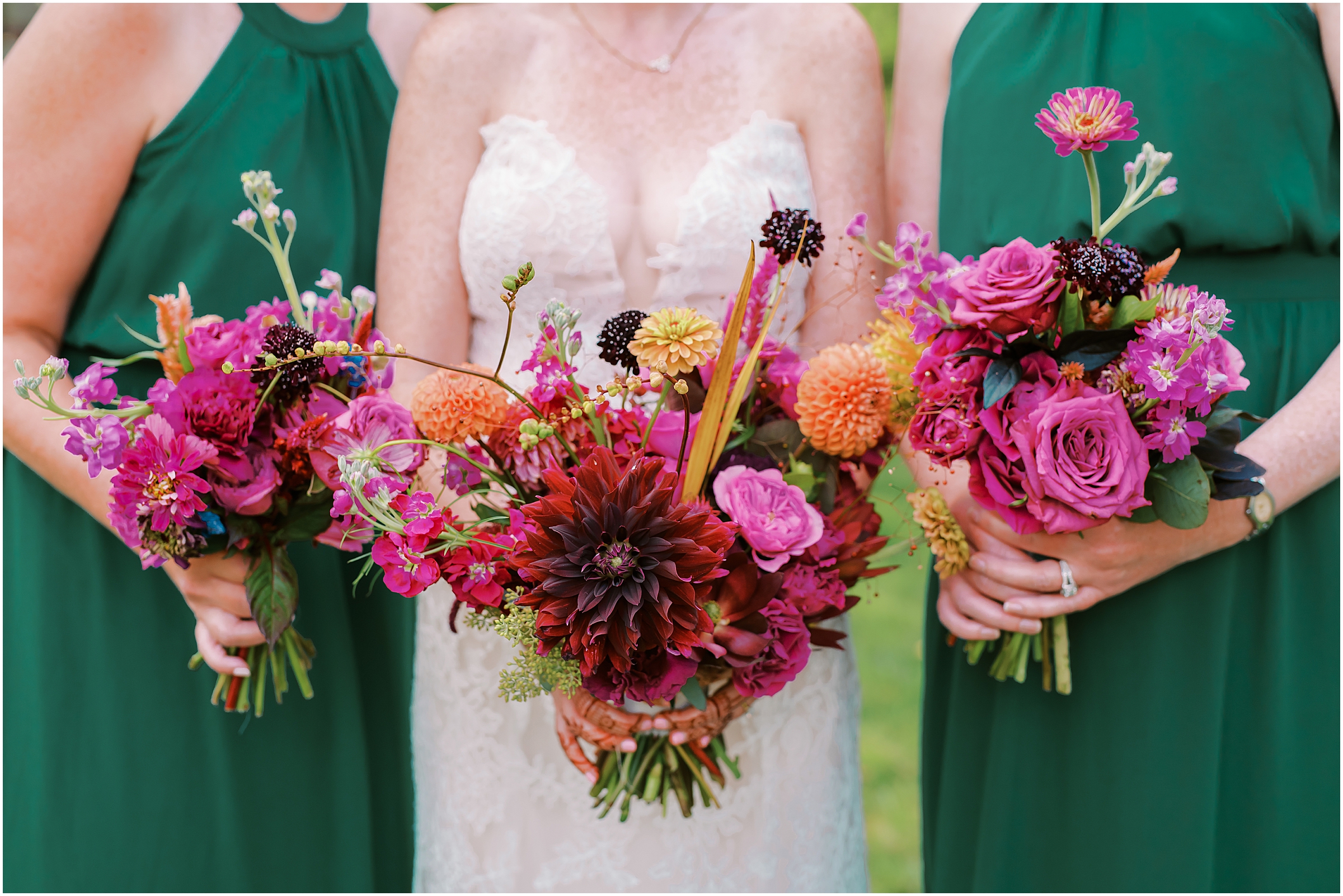 Bold and colorful summer wedding bouquets