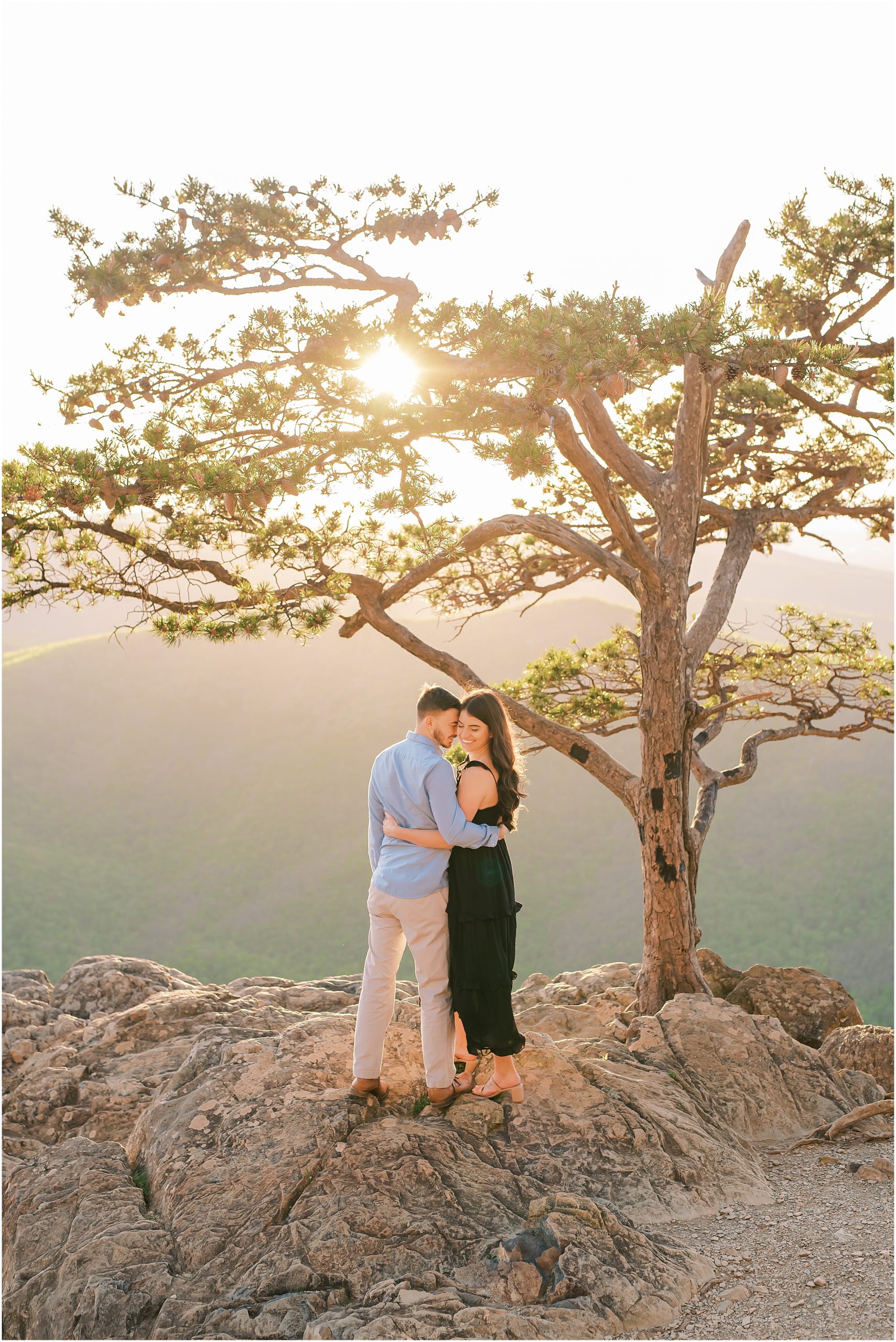 Sunset during Ravens Roost Overlook Engagement Session