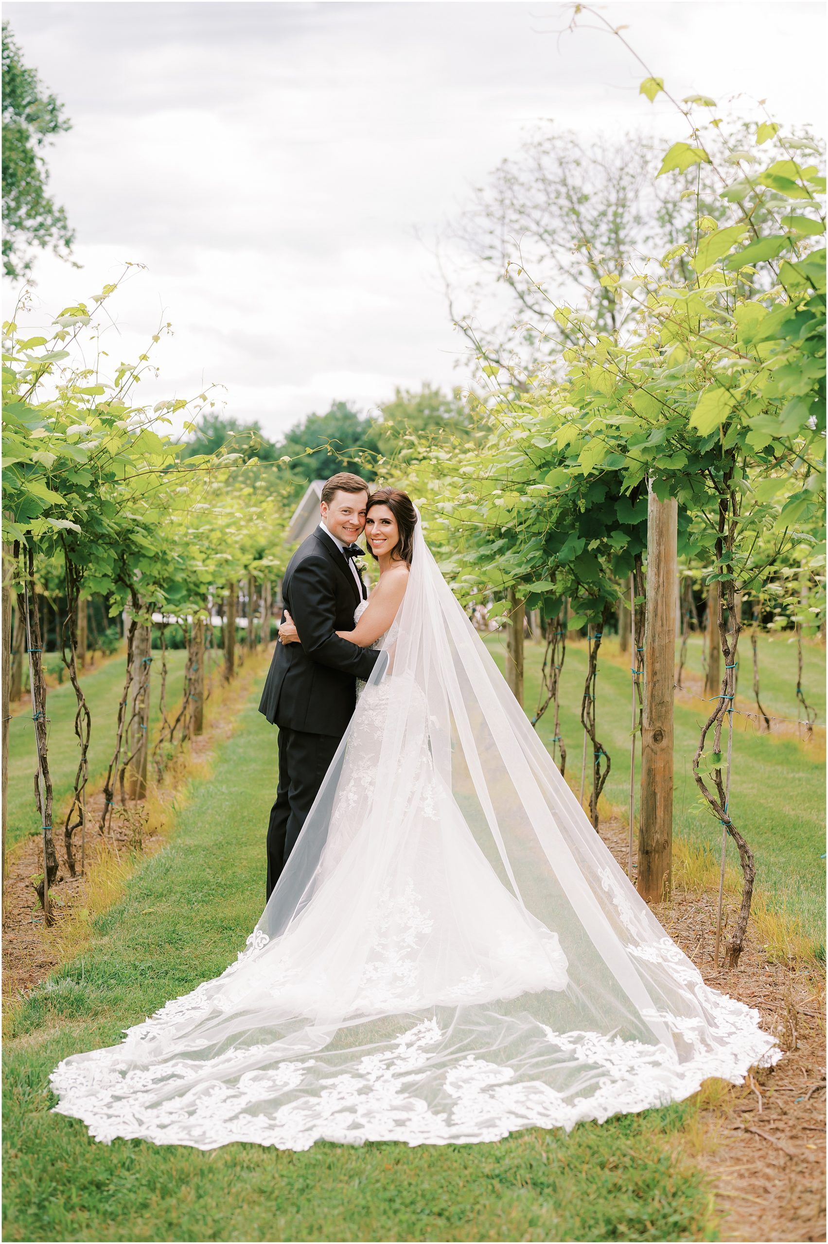 Bride and groom portrait at their wedding at Fleetwood Farm Winery in Leesburg, VA