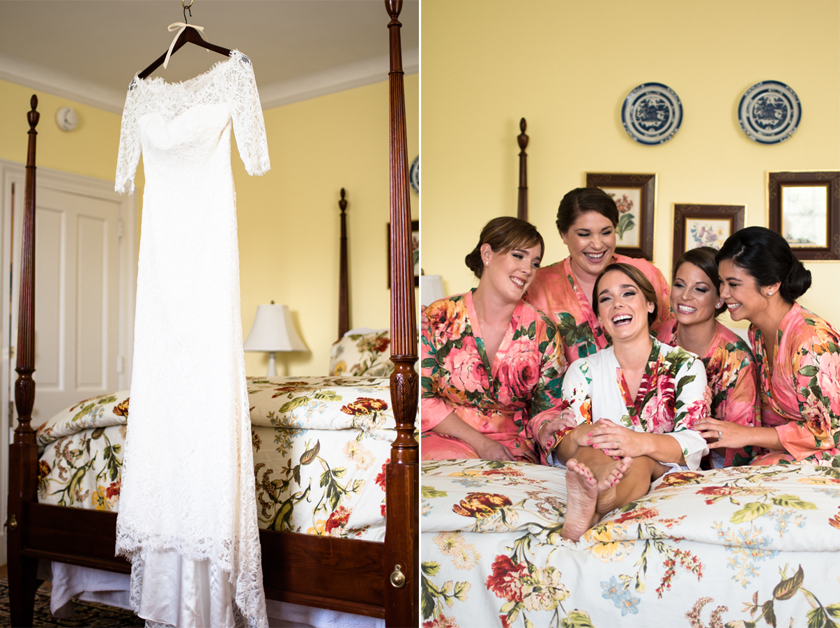 bridal party getting ready, cute bridal party robe
