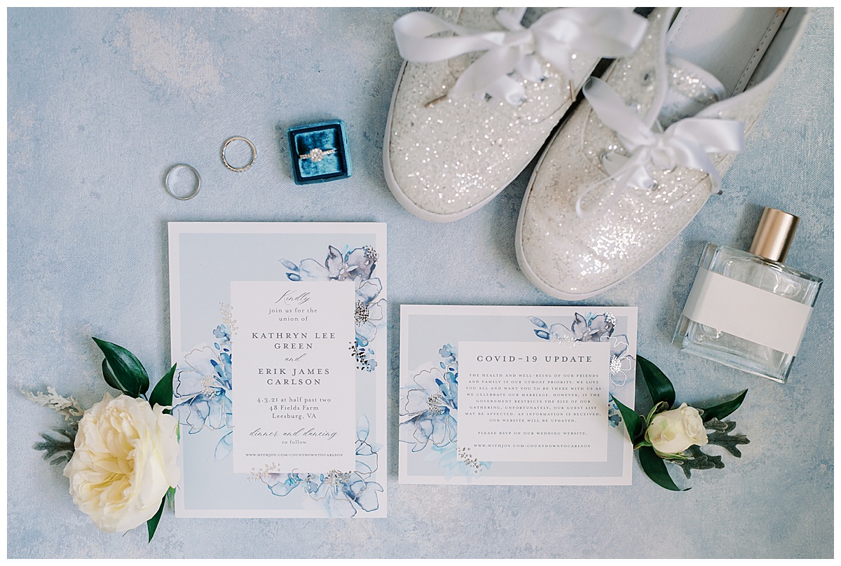 wedding invitation suite, shoes, rings